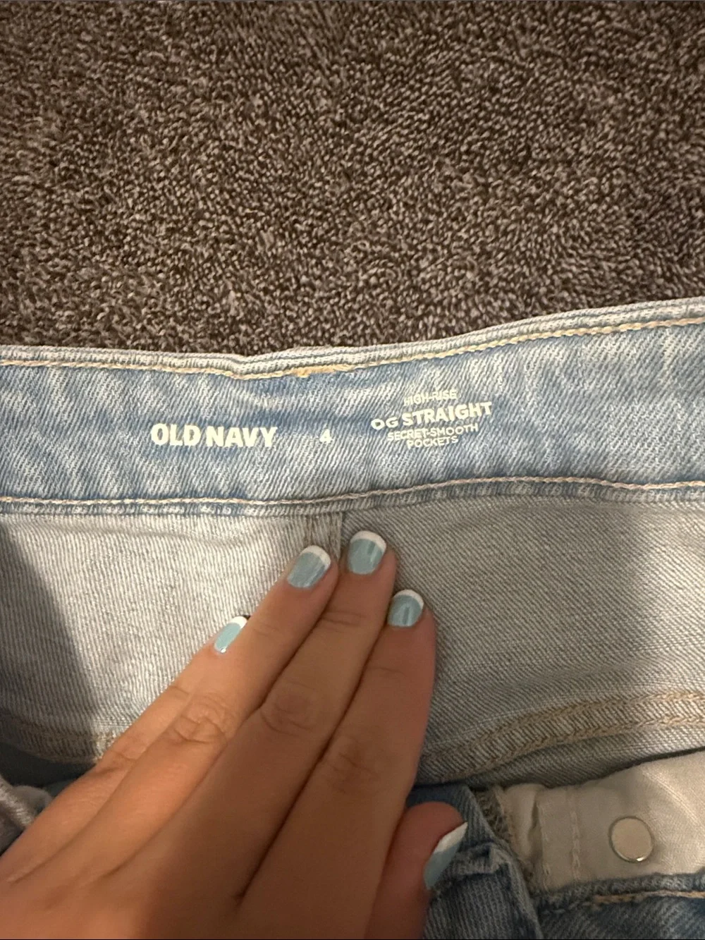 Old Navy Light Blue Distressed Denim Shorts